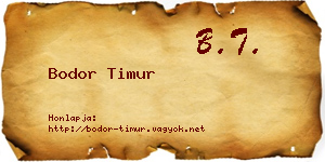 Bodor Timur névjegykártya